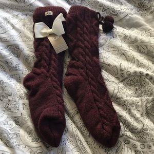 Ugg fleece lined boot socks in port NWT